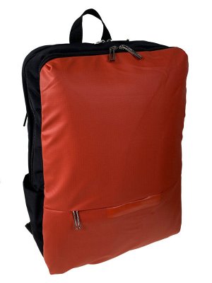 Рюкзак мужской из текстиля, цвет черный с рыжим