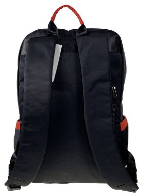 Рюкзак мужской из текстиля, цвет черный с рыжим