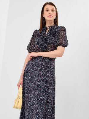Платье из шифона с рюшами