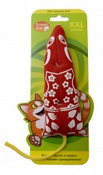 Игрушка большая МЯТНАЯ МЫШКА с кошачьей мятой 18 см