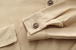 Детский комплект: рубашка + лонгслив + брюки, цвет бежевый/белый/хаки