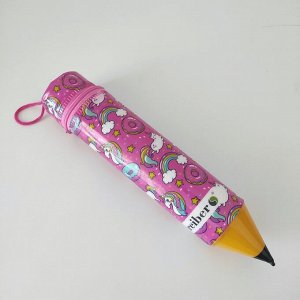 Необычный Пенал-карандаш, пластик, "Единороги" 5Х26см, новый
