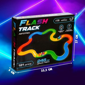 Автотрек Flash Track,ибкий, светится в темноте, 248 см, 181 деталь