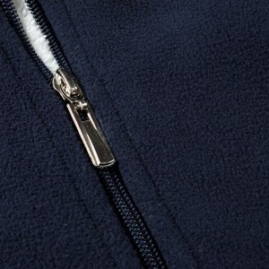 Мужская флисовая куртка-толстовка, утепленная шерпой, темно-синий