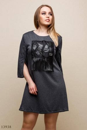 Женское платье большого размера 24 графит