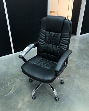 Кресло OPTIMA BLACK(9082F/B), экокожа, черный