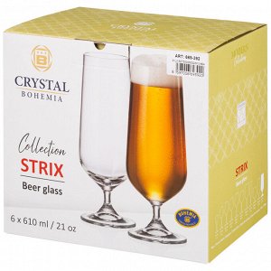 CRYSTAL BOHEMIA НАБОР БОКАЛОВ ДЛЯ ПИВА &quot;STRIX&quot; ИЗ 6ШТ. 610МЛ