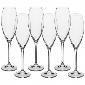 Набор бокалов для шампанского из 6 шт. "cecilia / carduelis" 290 мл. высота=26,5 см.