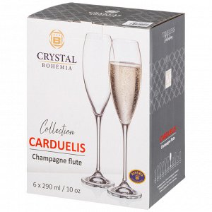 Набор бокалов для шампанского из 6 шт. "cecilia / carduelis" 290 мл. высота=26,5 см.