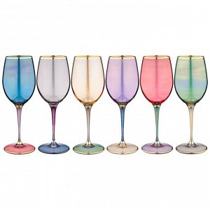 Набор бокалов для вина из 6 штук 380мл "premium colors"
