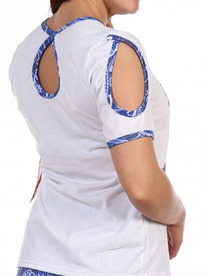 0599-1 костюм "пейсли", женский, бело-синий