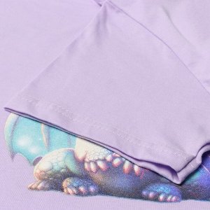 Пижама женская (футболка, шорты) Tusi, цвет сиреневый дракон