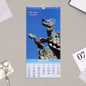 Календарь перекидной на ригеле "Символ года - 2" 2024 год, пословицы, 16,5х34 см