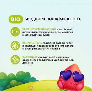 Детская зубная паста PresiDENT Kids (3-6 лет) Клубника, 43 гр