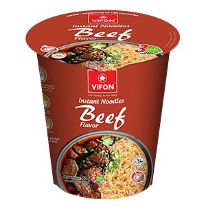 Пшеничная лапша «PHO» со вкусом говядины (стакан) т.м. VIFON 60 гр.