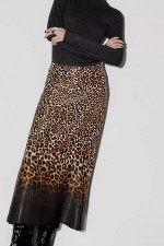 Женская длинная юбка с леопардовым принтом