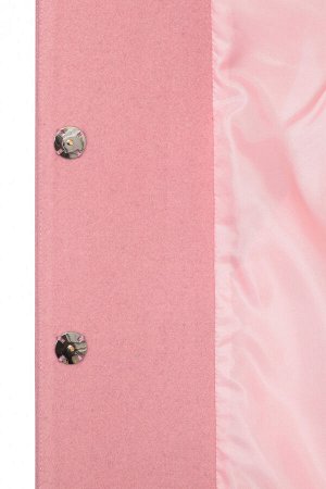 Шерстяное Пальто Халатного Типа С Английским Воротником, Розовое. Арт.297