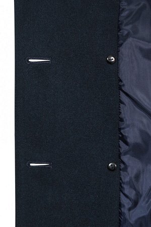 MiLtex Шерстяное Приталенное Пальто Пиджачного Типа, Синее. Арт. 455