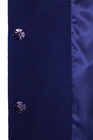 Шерстяное Пальто Халатного Типа С Английским Воротником, Синее. Арт. 297