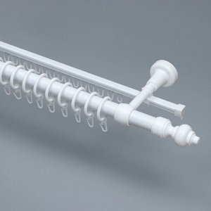 Карниз двухрядный, 160 см, цвет белый