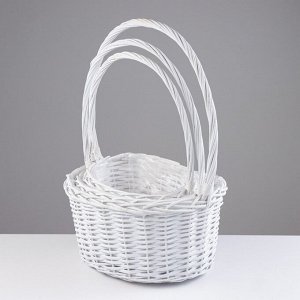 Набор корзин, 3 шт, 40x31x19/52 см, 33x25x17/47 см, 29x22x15/42 см, ива