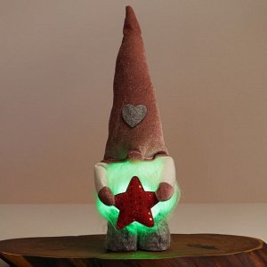 Новогодняя игрушка «Симпатичный гномик», 35см, светящийся в темноте, на новый год