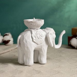 Подсвечник "Слон" белый, 13х19см, для свечи d=4 см