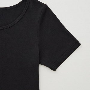 UNIQLO - футболка Heattech с U-образным вырезом - 00 WHITE