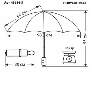 Зонт женский Классический полуавтомат [43614-S-9]