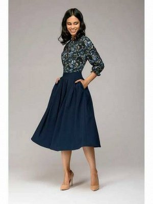 Стильное платье 42-44-46 размер синий и шоколадный цвет