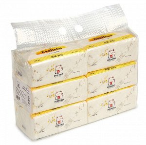 Салфетки в мягкой упаковке EkoNeko, 2 слоя, 150листов, спайка 6шт.