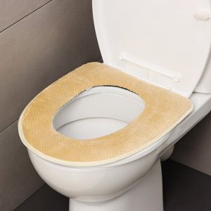 Чехол на сиденье для унитаза на липучках Доляна «Плюш», 37.5x42.5 см, МИКС