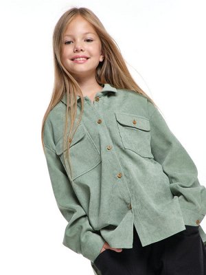 Рубашка вельветовая one size для девочки (134, 146, 158см) UD 8001-1(4) фисташковый