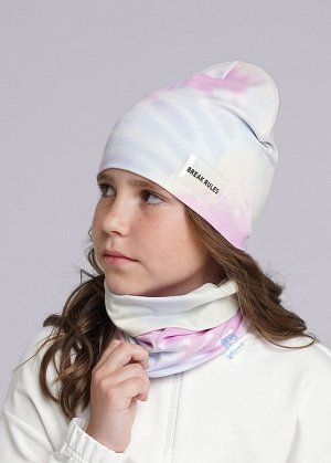 Шапка. Цвет: св.розовый/голубой