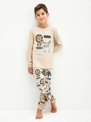 Пижама для мальчика, бежевый набивка Сафари