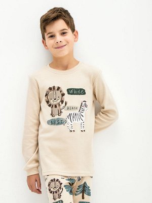 Пижама для мальчика, бежевый набивка сафари