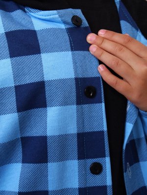 РБ010 Рубашка "Тимур" (голубой; черный)