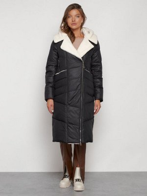 MTFORCE Пальто утепленное с капюшоном зимнее женское черного цвета 132255Ch