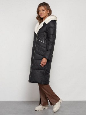 MTFORCE Пальто утепленное с капюшоном зимнее женское черного цвета 132255Ch