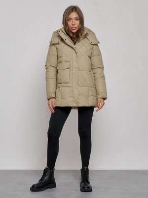 Зимняя женская куртка молодежная с капюшоном  52301SK