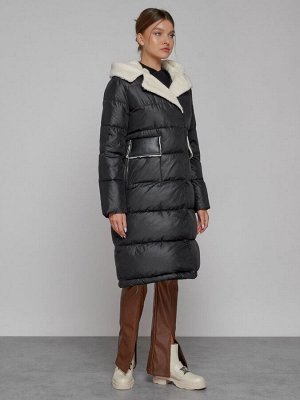 MTFORCE Пальто утепленное с капюшоном зимнее женское черного цвета 1322367Ch