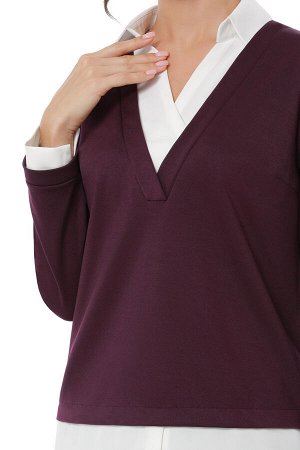 Блузка с рубашкой 2в1 фиолетового цвета