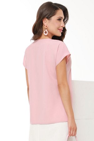 Блузка розовая с контрастной вставкой