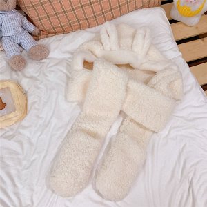 Шапка с ушками, плюшевая, женская, для девочки