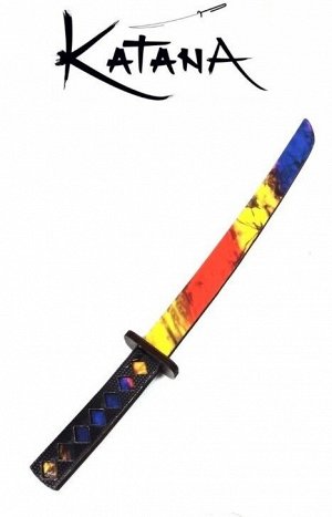 Деревянный меч Катана цветная, фанера, 48см