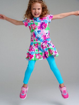 Комплект трикотажный для девочек: платье, брюки (легинсы)