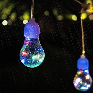 Гирлянда на солнечной батарее с пультом управления Solar Multicolor Lights / 10 лампочек, 6 м