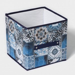 Короб стеллажный для хранения Доляна «Мозаика», 25?25?25 см, цвет синий