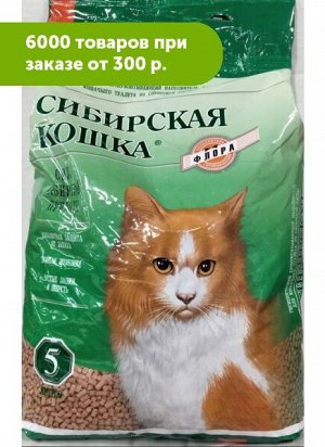 Наполнитель Сибирская Кошка Флора 5л древесный
