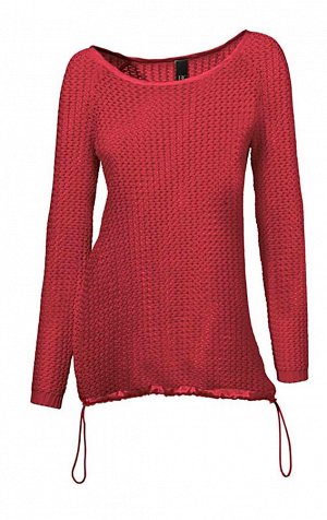 1к Heine - Best Connections  Пуловер, красный  Модный пуловер привлекательной грубоватой вязкой с ажурной структурой. Декоративная кулиска на канте. Круглый вырез и кант с сатиновой отделкой в тон. Дл